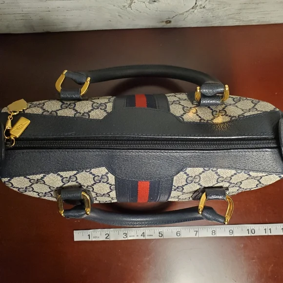 Vintage GUCCI GG Supreme Monogram Ophidia GG Blue Boston Bag #2390069 - Picture 6 of 16
